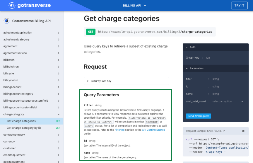 Query Parameters in API Reference Documentation