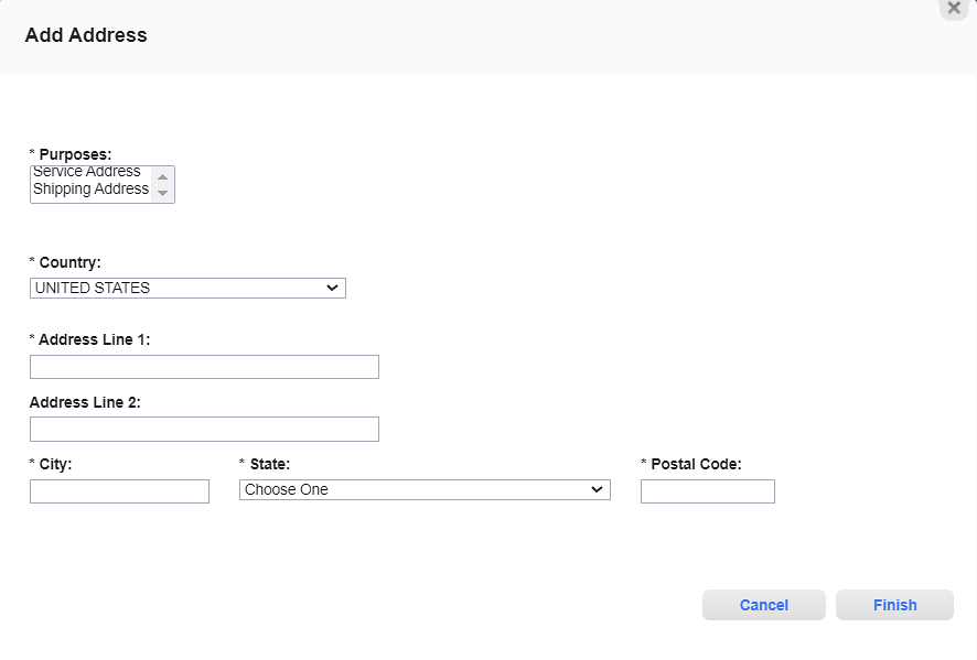 Add Address Window