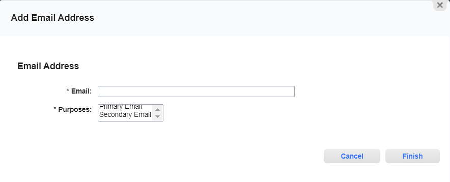 Add Email Address Window