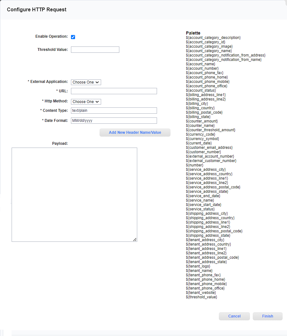 Configure HTTP Request Window