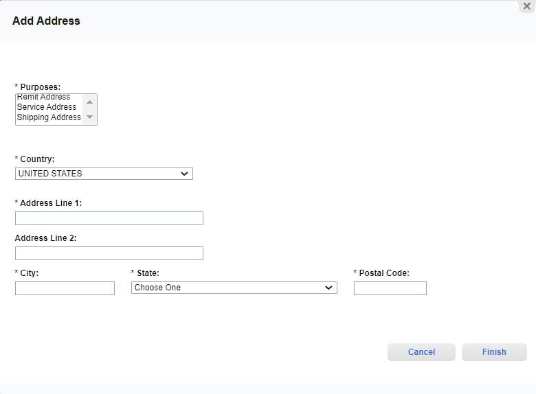 Add Address Window