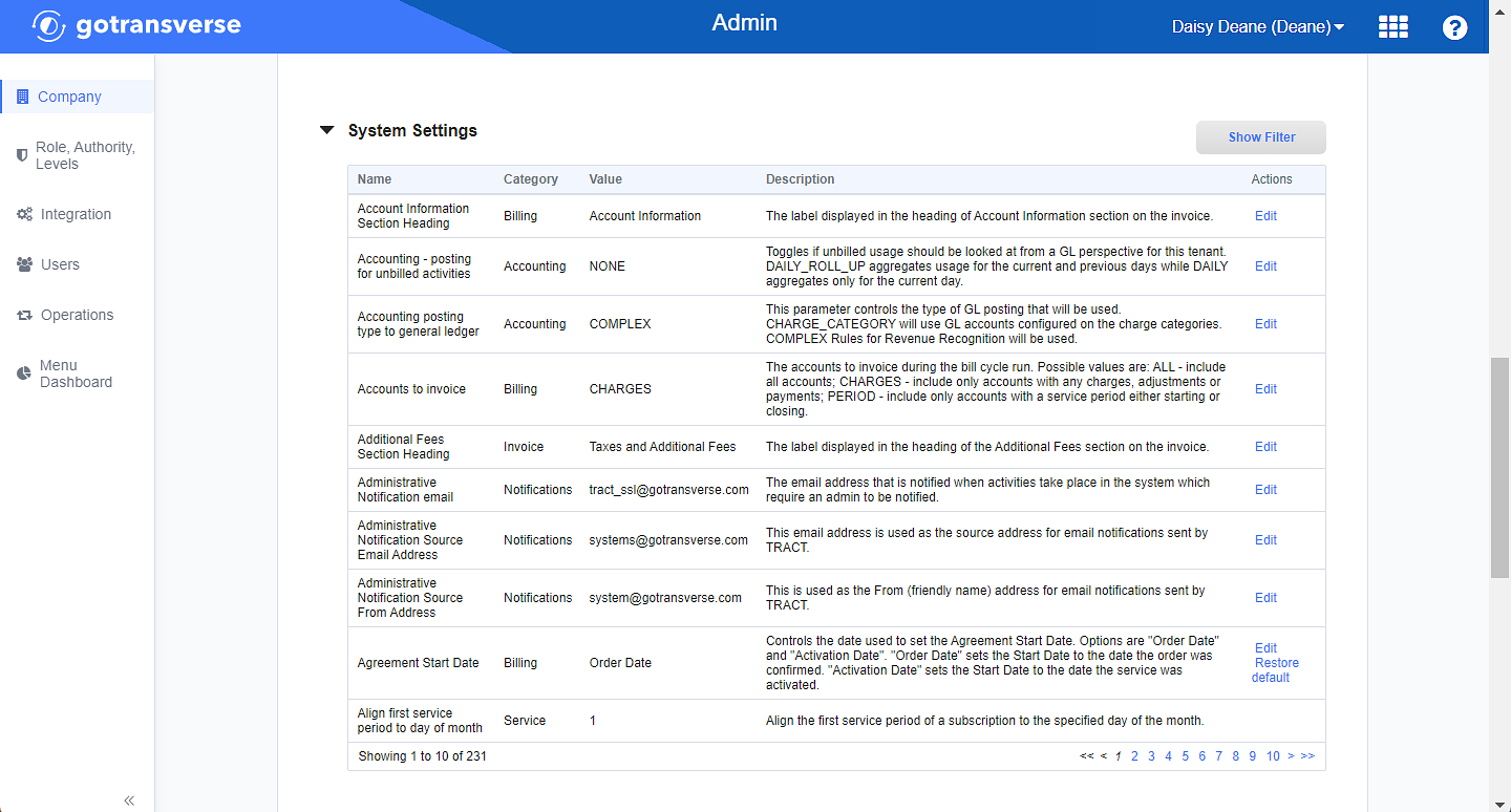 System Settings