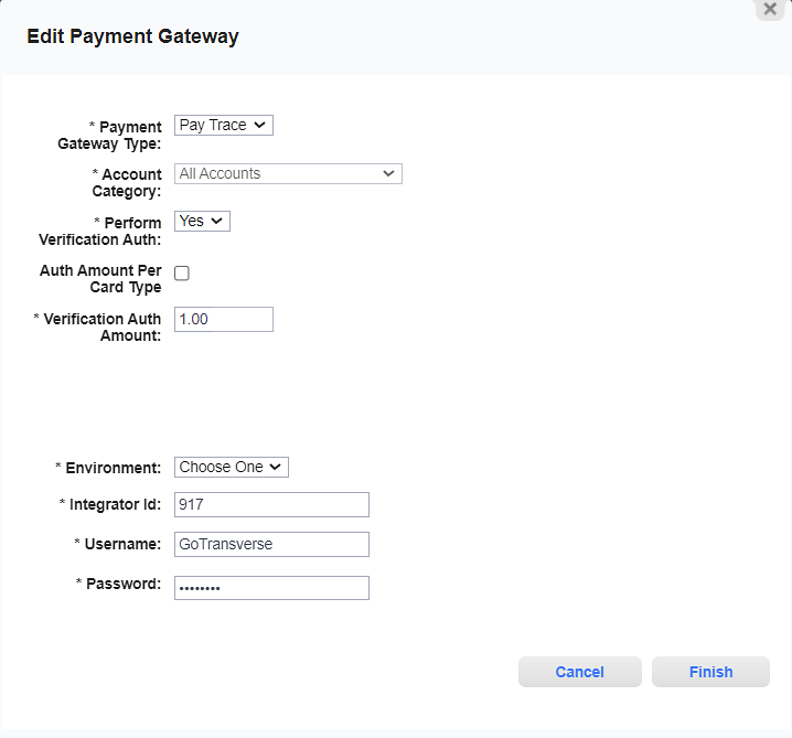 Edit Payment Gateway Window