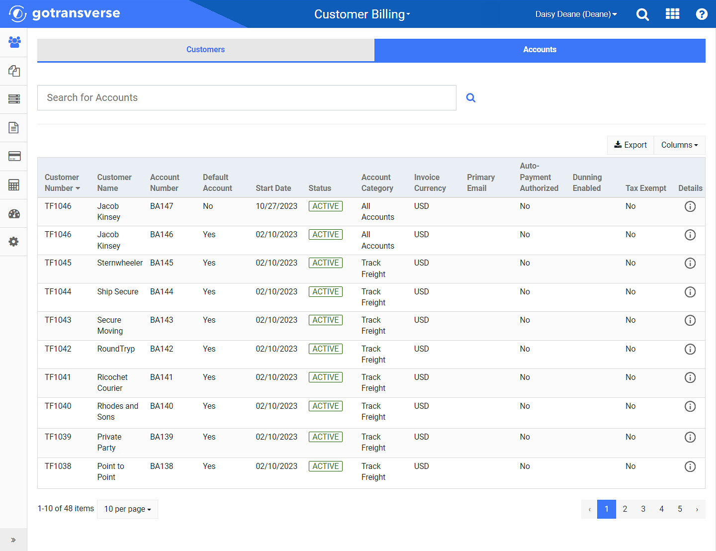 Accounts Window