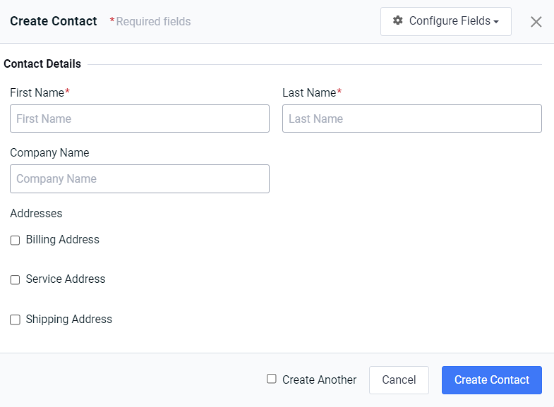 Create Contact Window