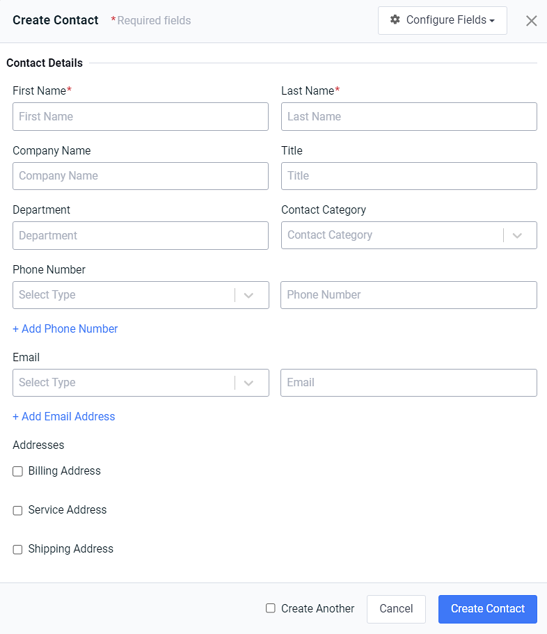 Create Contact With All Fields