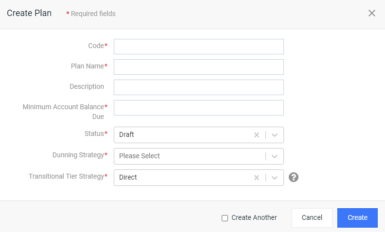 Create Plan Window