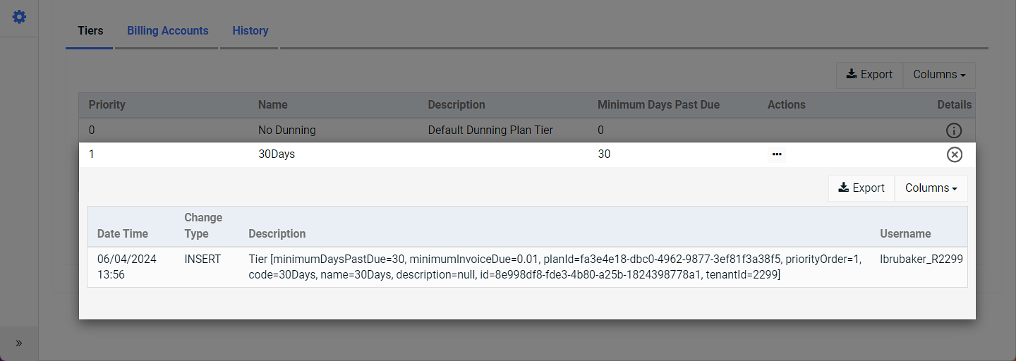 Dunning Tier Info Window