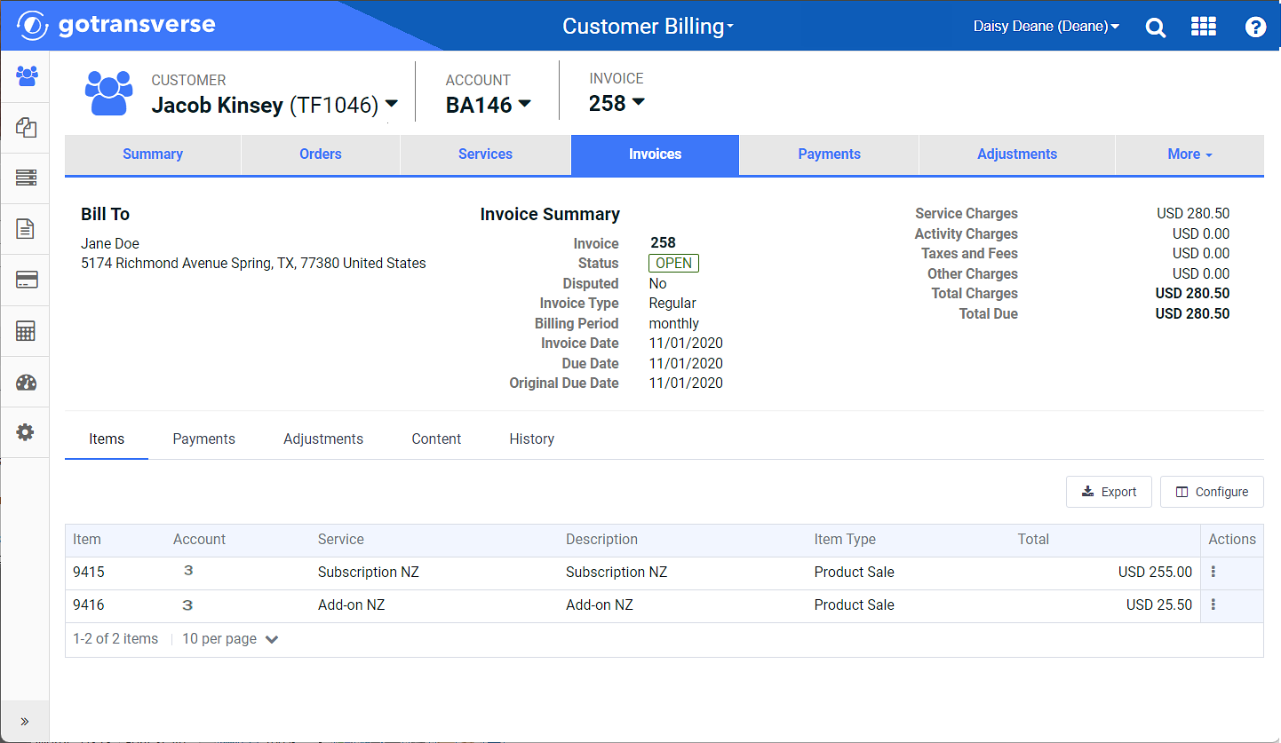 Invoice Details Window