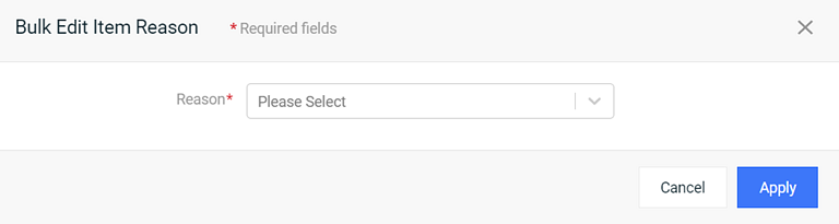 Bulk Edit Item Reason Window