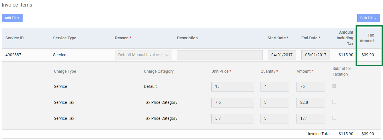 Tax Amount After Recalculation