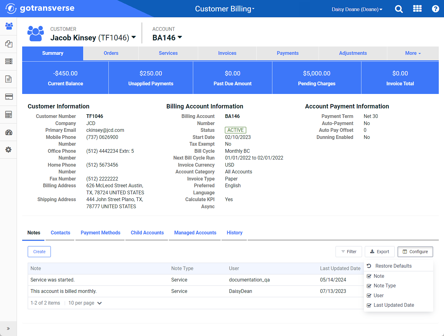 Configure Options