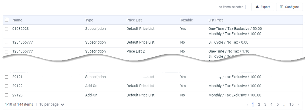 Browse Product Window - Avalara Communications Tax