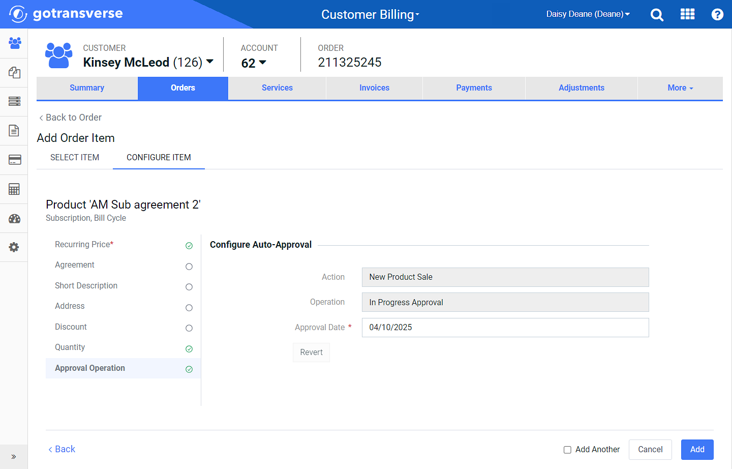 Approval Operation Configuration