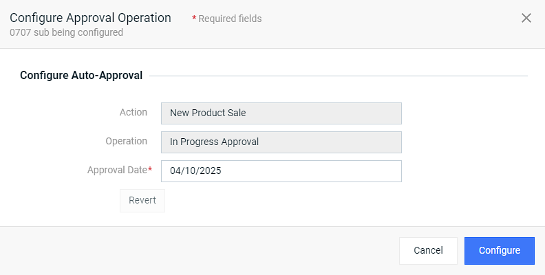 Configure Approval Operation Window