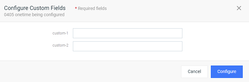 Configure Custom Fields Window