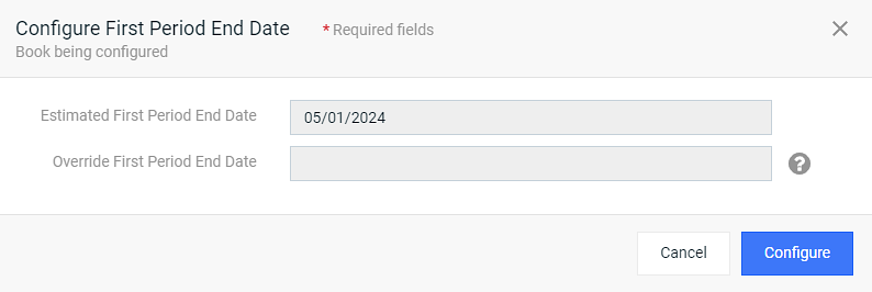 Configure First Period End Date Window