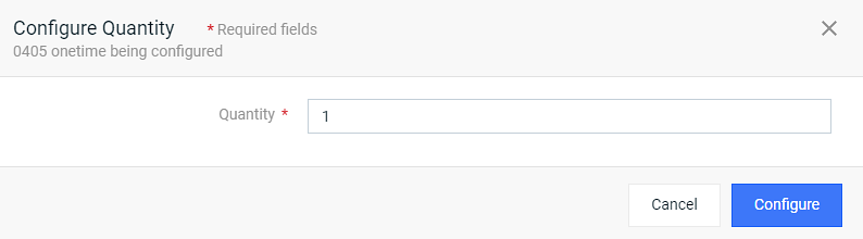 Configure Quantity Window