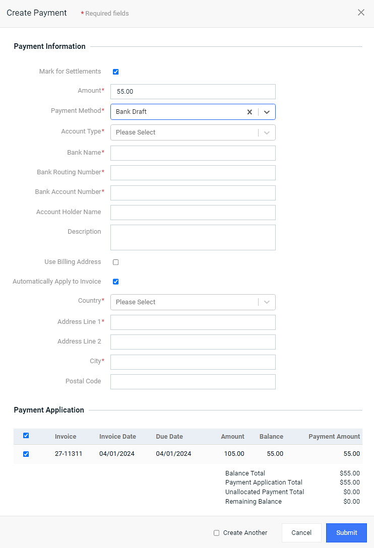 Bank Draft Payment Method