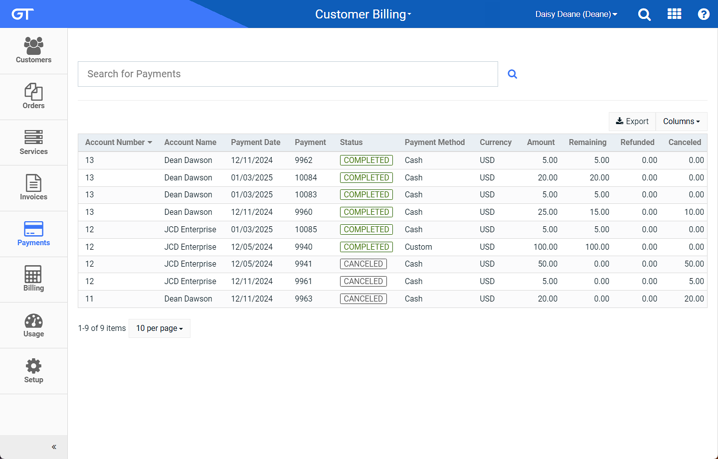 Payments Window