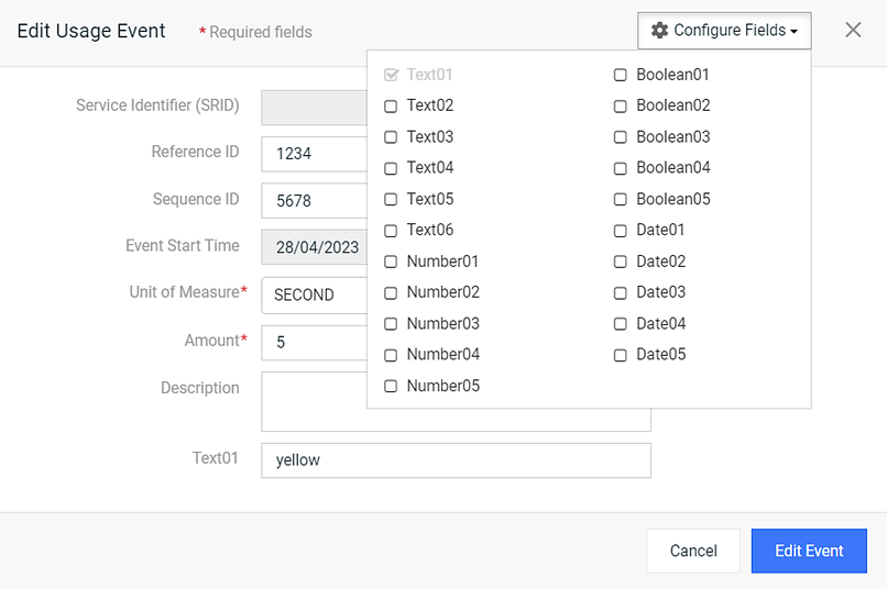 Configure Fields Options