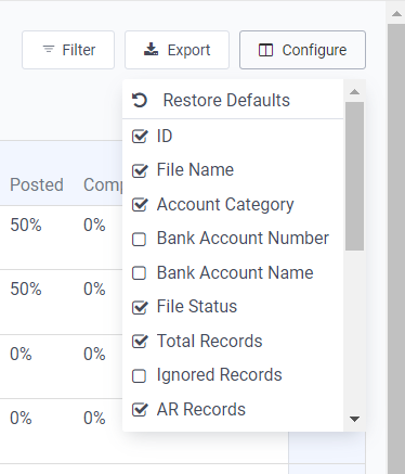 Configure Menu Options