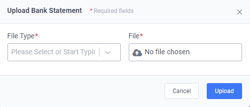 Upload Bank Statement Window