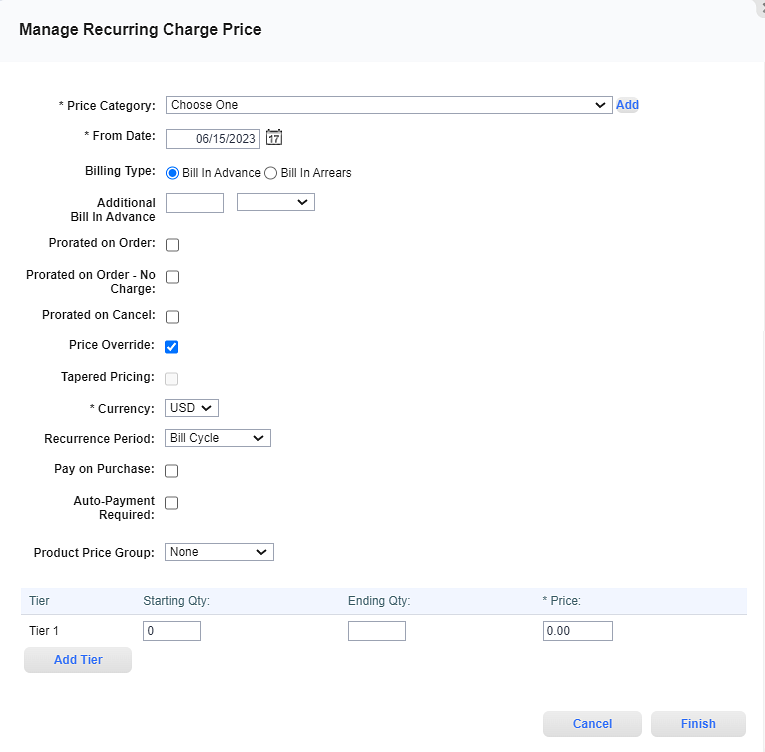 Managing Recurring Price Window