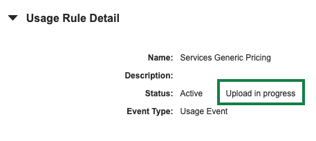 Global Usage Rule Upload Status