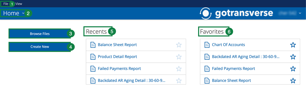 Reporting Tool Home Window