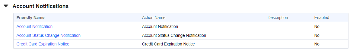 Account Notifications Section