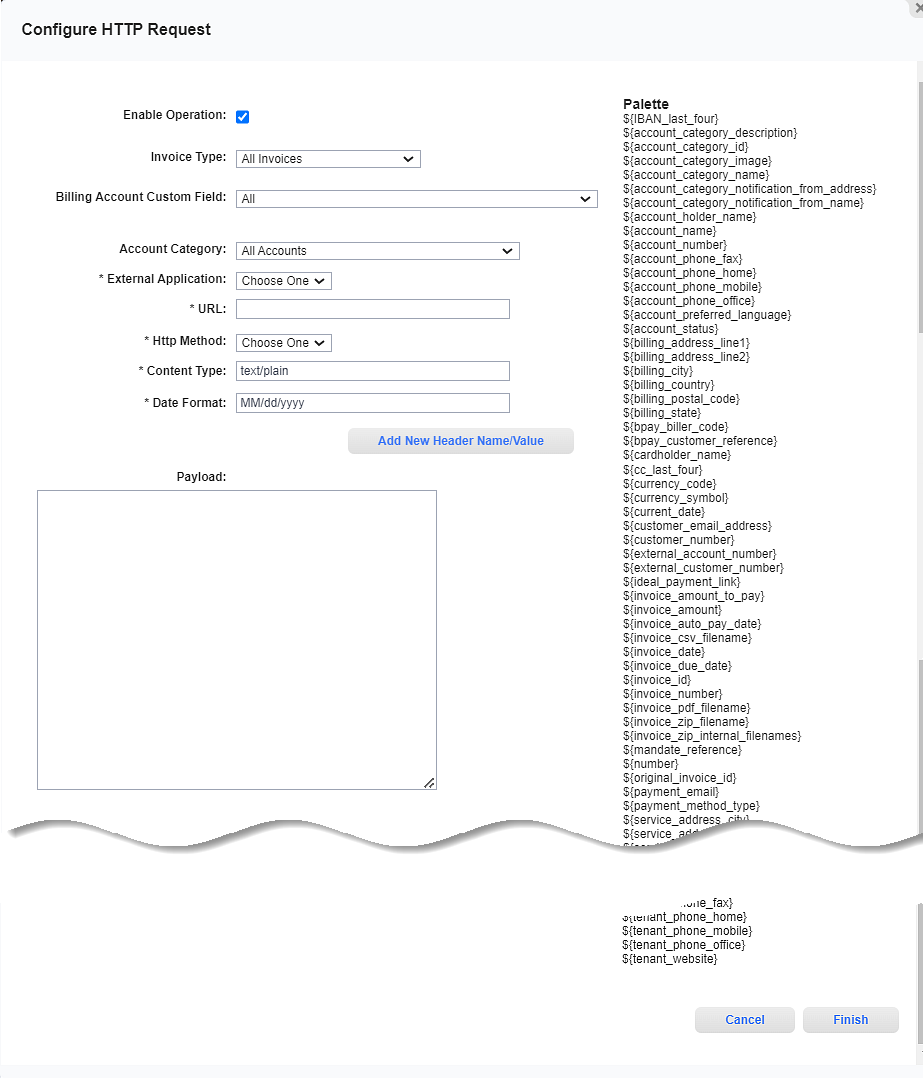 Configure HTTP Request Window