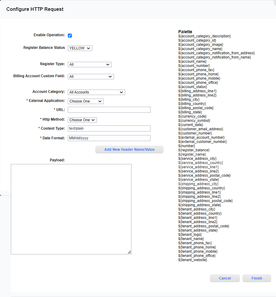 Configure HTTP Request Window